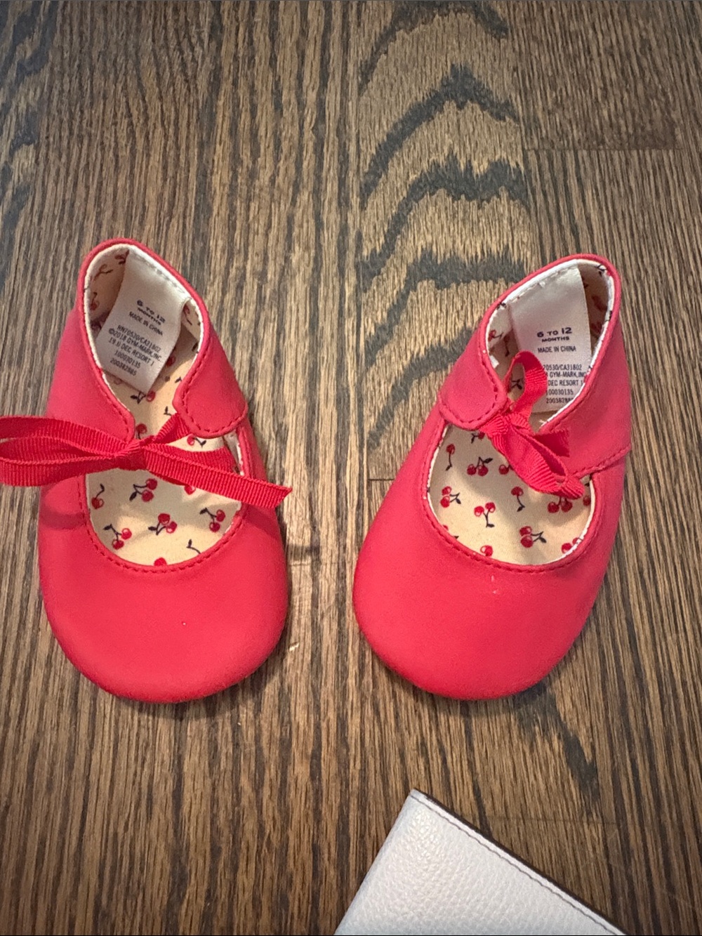 Janie and Jack Red Mary Jane Shoes with Cherry-Print Lining